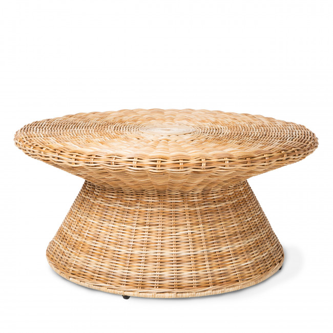 Raalte - Table basse ronde en rotin ø81cm