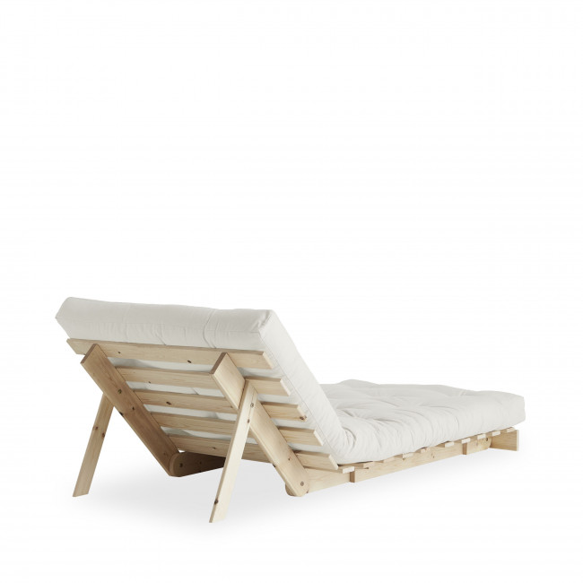 Roots - Fauteuil convertible 90x200 cm en bois naturel et tissu