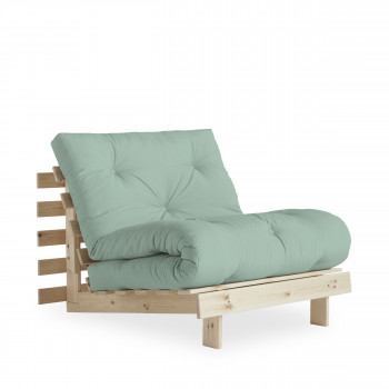 Roots - Fauteuil convertible en bois naturel et tissu