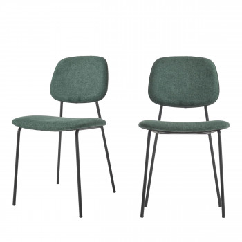 Benilda - 4 chaises en métal et tissu chenille