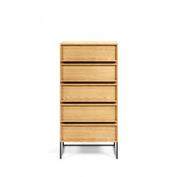 TAIANA - Commode haute en bois 3 tiroirs L60cm