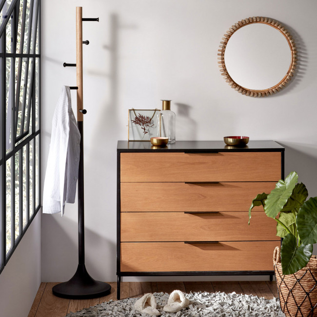 STELLAR - Commode en bois 4 tiroirs L100cm
