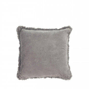 Cedella - Housse de coussin carrée en velours à franges 45x45cm