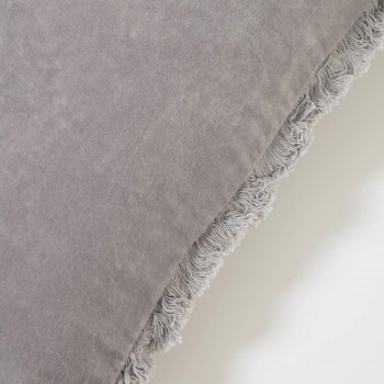 Cedella - Housse de coussin carrée en velours à franges 45x45cm