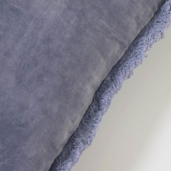 Cedella - Housse de coussin carrée en velours à franges 45x45cm