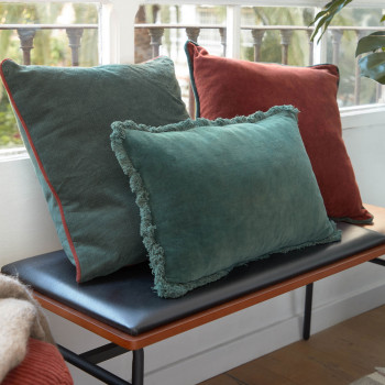 Julina - Housse de coussin carrée en velours 45x45cm