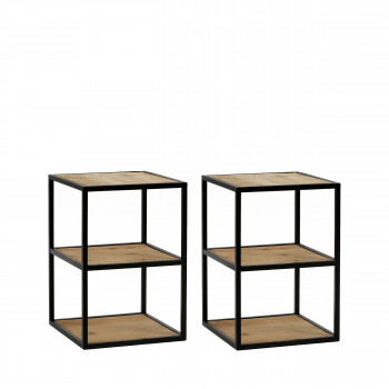 Eszential - 2 tables basses en métal 30x30cm