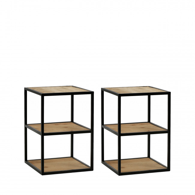 Eszential - 2 tables basses en métal 30x30cm