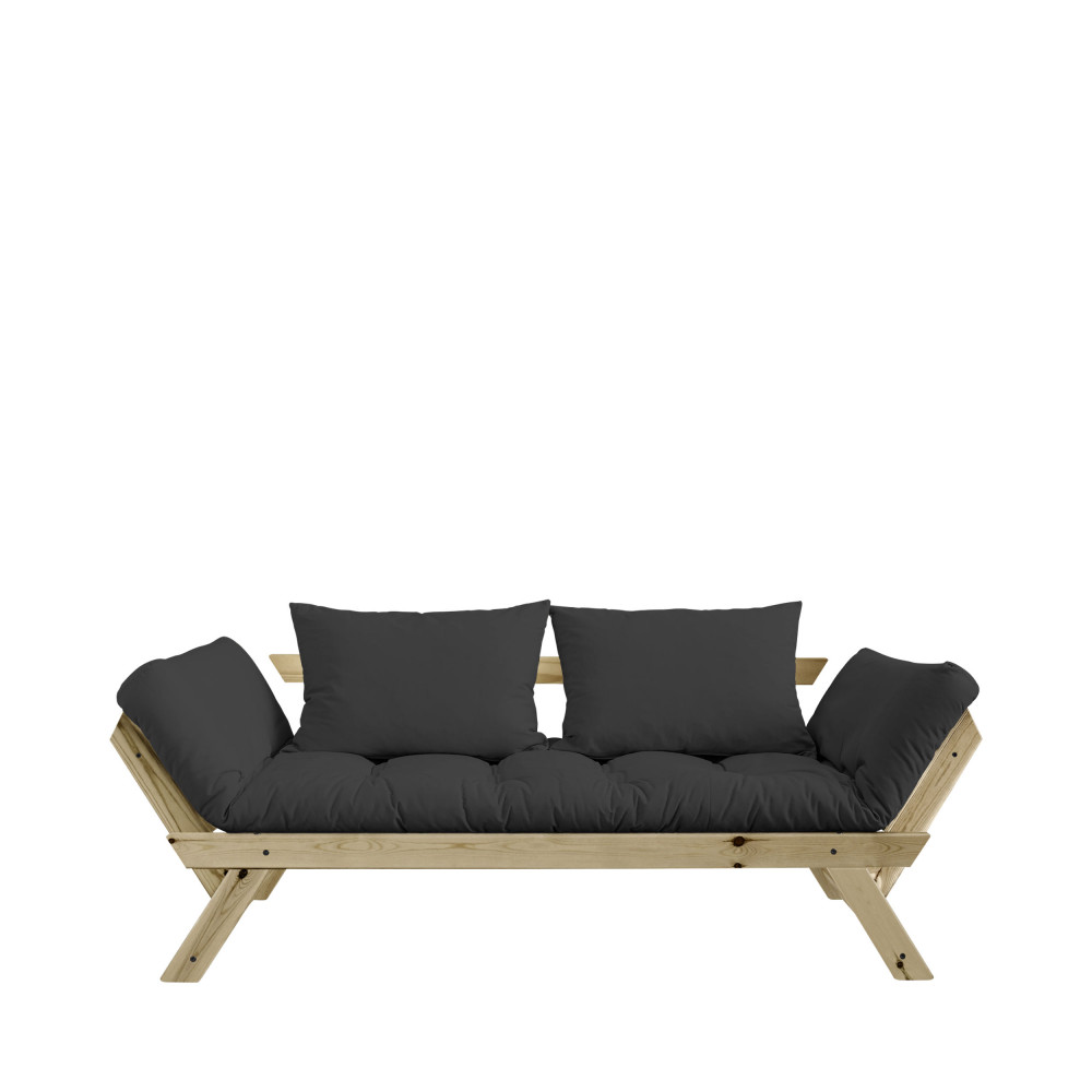Canapé droit 2 places Gris Tissu Design Confort Promotion