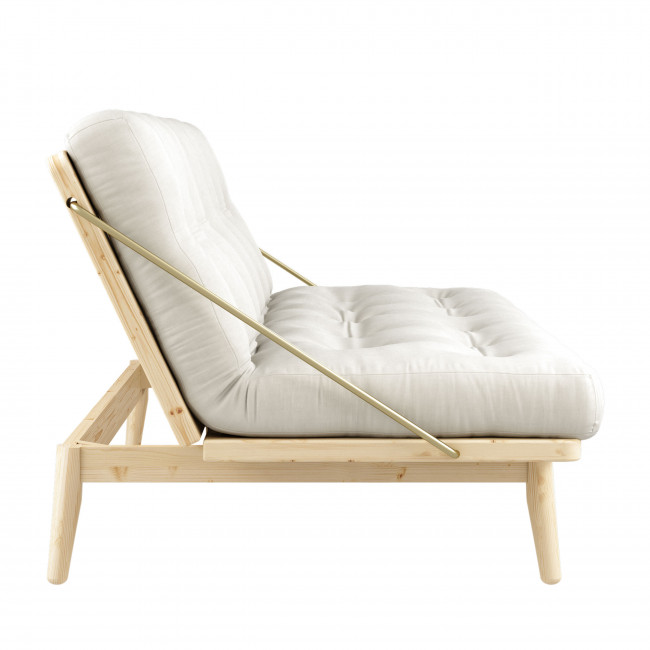 Folk – Canapé convertible en bois naturel et tissu