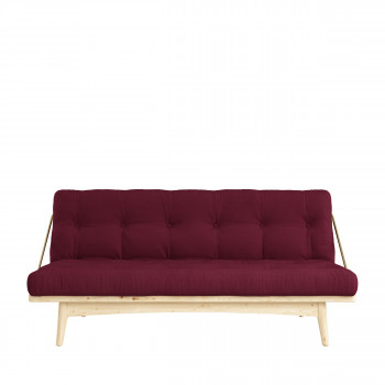 Folk – Canapé convertible en bois naturel et tissu