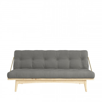 Folk – Canapé convertible en bois naturel et tissu