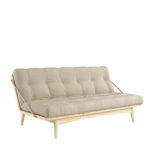 Folk – Canapé convertible en bois naturel et tissu