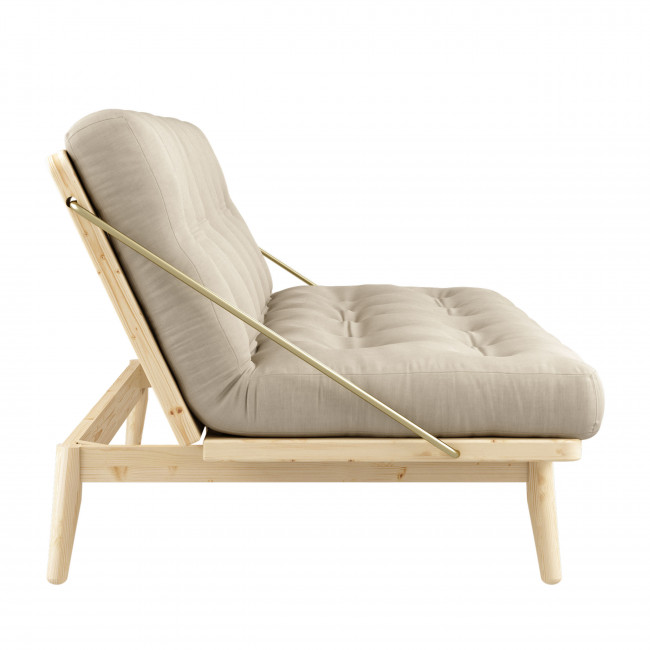 Folk – Canapé convertible en bois naturel et tissu