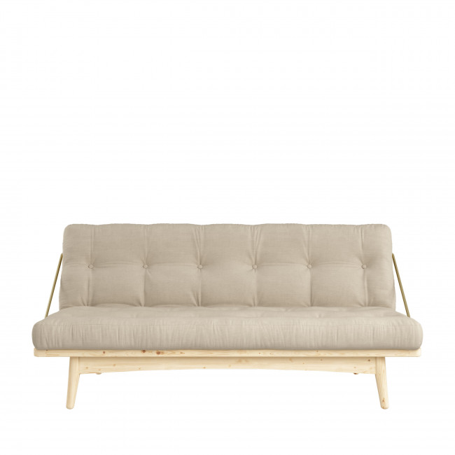 Folk – Canapé convertible en bois naturel et tissu