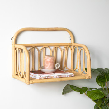 Tumpaan - Étagère murale en rotin 50cm