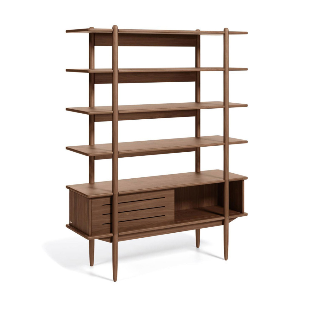 Carolin - Bibliothèque en bois H169cm - Couleur - Bois foncé