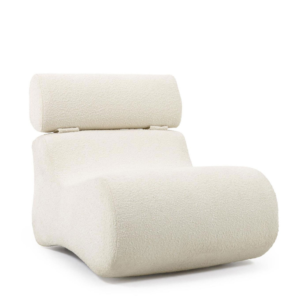 Club - Fauteuil design en bouclette - Couleur - Blanc