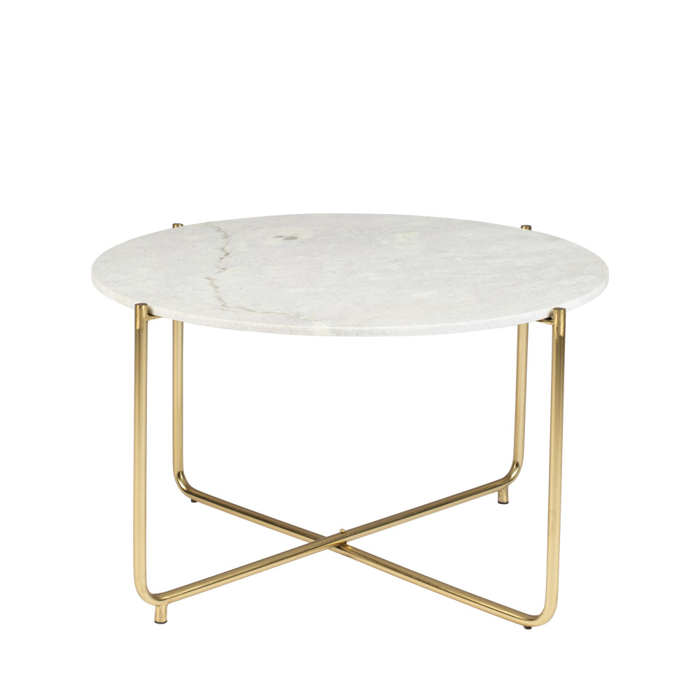 Timpa - Table basse en marbre ø70cm - Couleur - Blanc