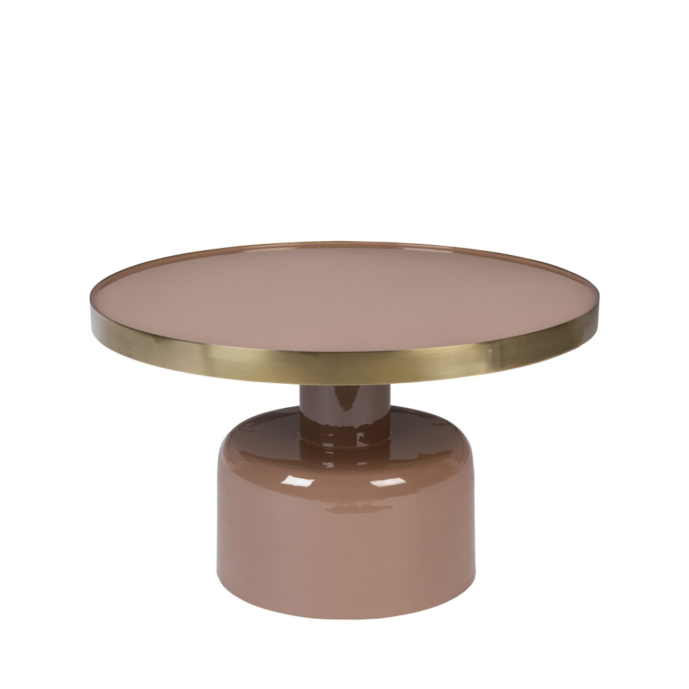 glam - table basse design en métal ø60cm - couleur - rose