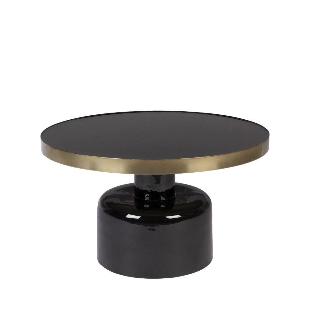 glam - table basse design en métal ø60cm - couleur - noir