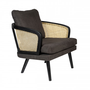 Manou - Fauteuil lounge avec accoudoirs en rotin
