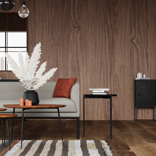 Tokio - Petit meuble de rangement en bois et métal H80cm