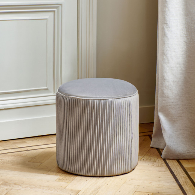 Mucha - Pouf en velours ø38cm
