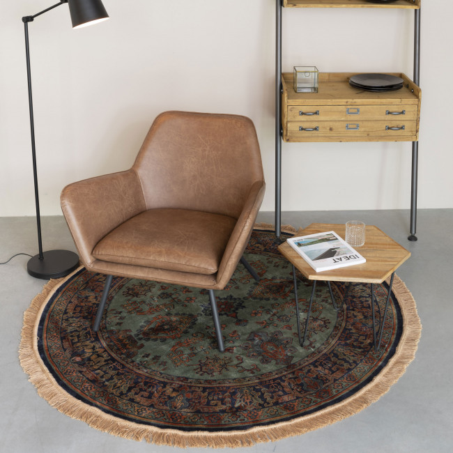 Raz - Tapis persan rouge à franges