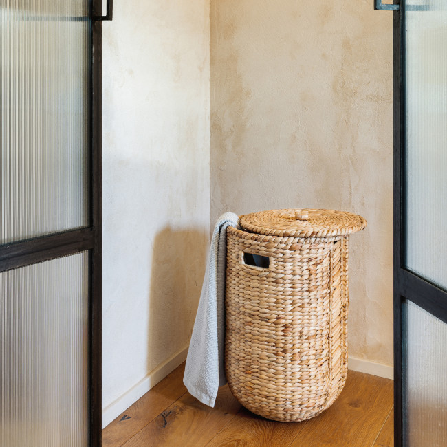Zaya - Panier avec intérieur doublé en tissu et fibres naturelles