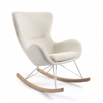 Rocking Chair Chaise à Bascule dextérieur Crème Textilène Festnight Fauteuil à Bascule 