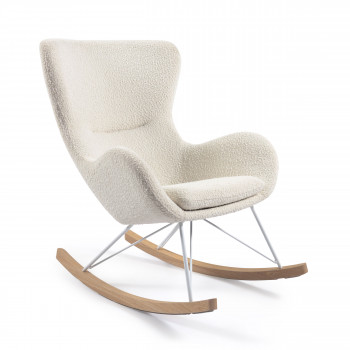 Vania - Rocking-chair en bouclette et bois