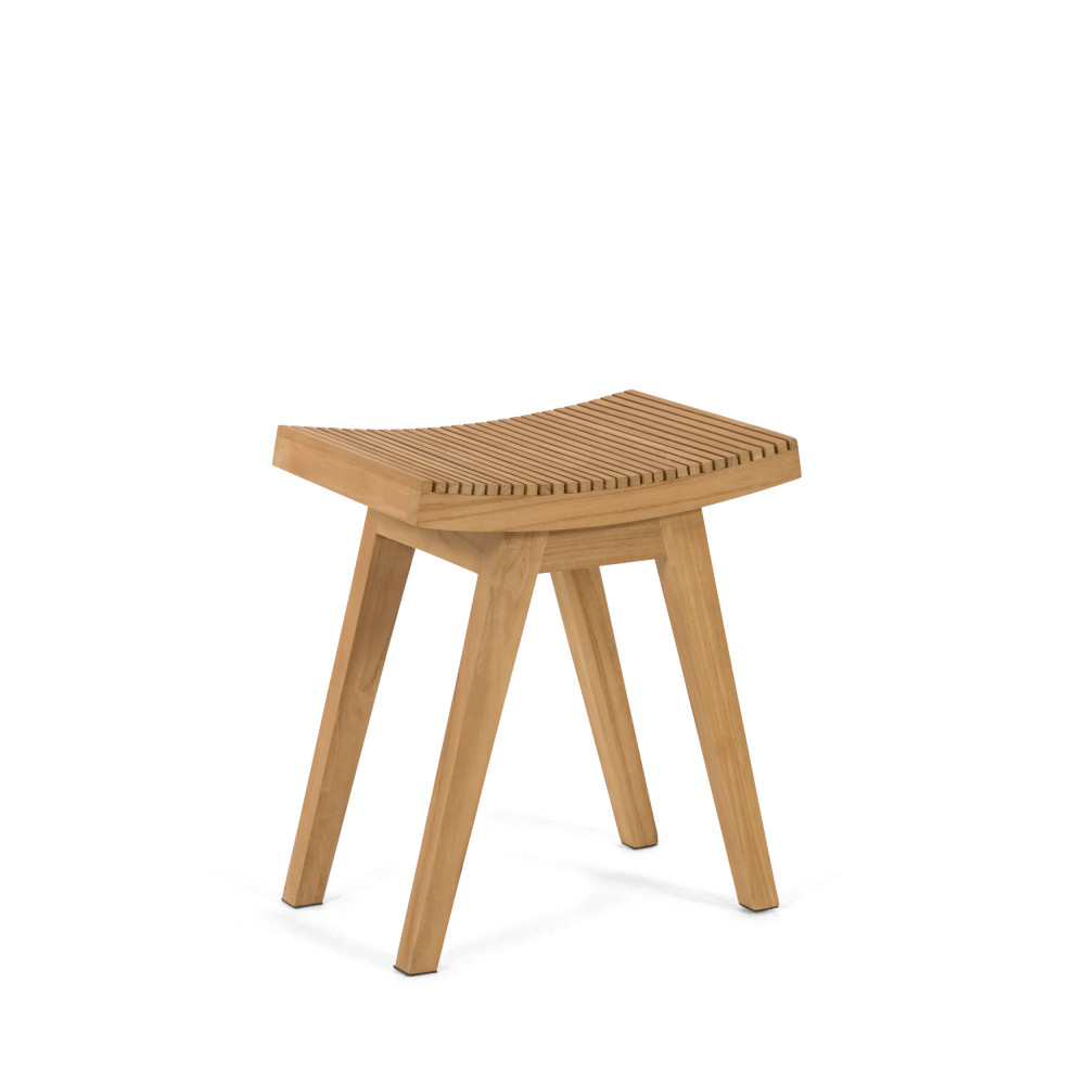 Vicentina - Tabouret en bois de teck H46cm - Couleur - Bois clair