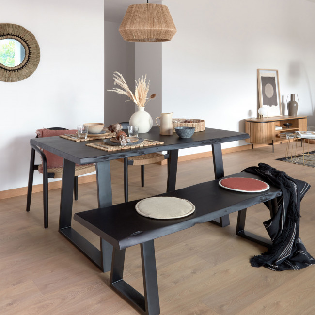 Alaia - Table à manger en bois d’acacia et métal 200x95cm