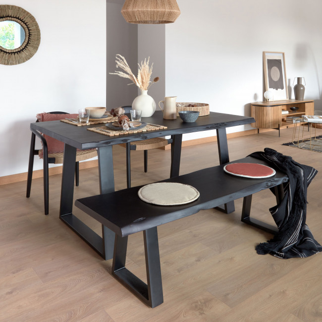 Alaia - Table à manger en bois d’acacia et métal 180x90cm