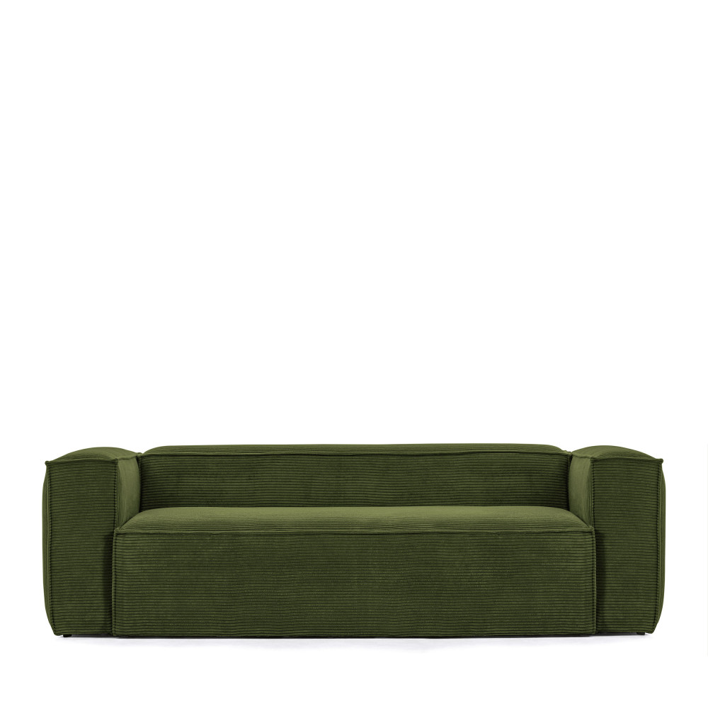 Canapé droit 3 places Tissu Contemporain Confort Vert Promotion