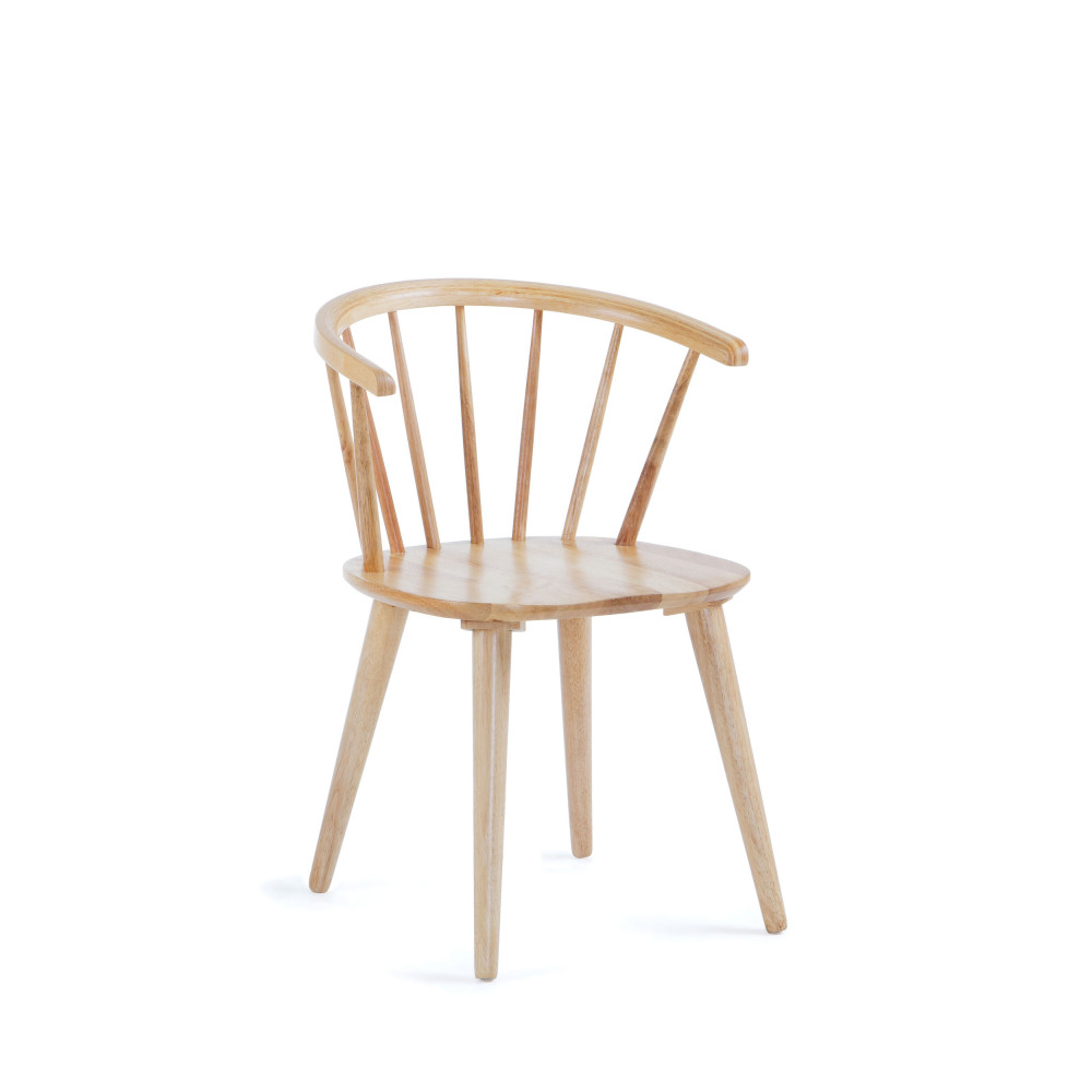 Trise - Lot de 2 chaises en bois massif d'hévéa - Couleur - Bois clair