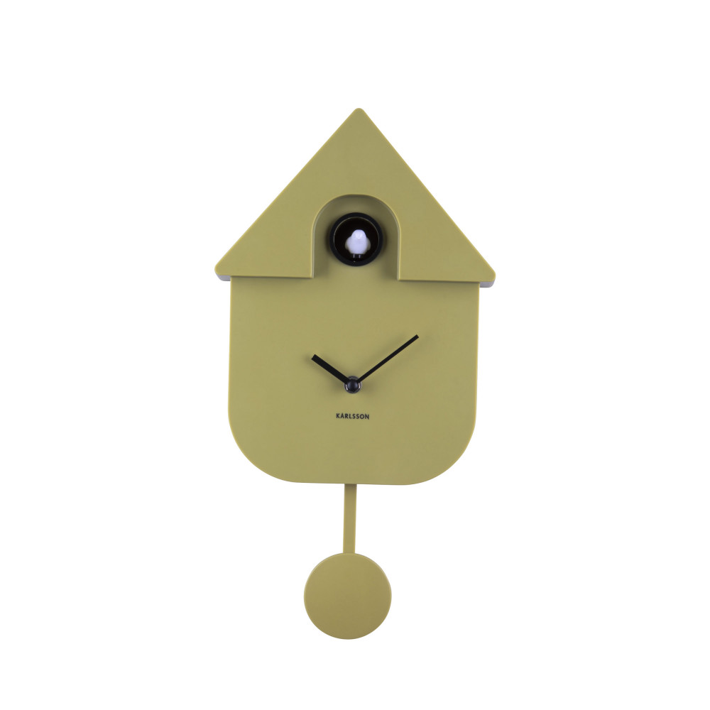 Modern Cuckoo - Horloge à pendule - Couleur - Vert olive