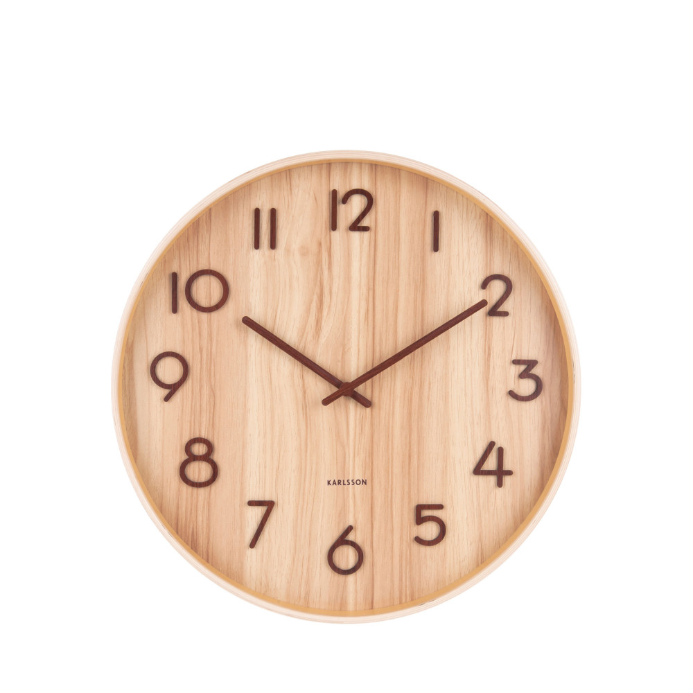 Pure - Horloge murale ronde en bois ø40cm - Couleur - Bois clair