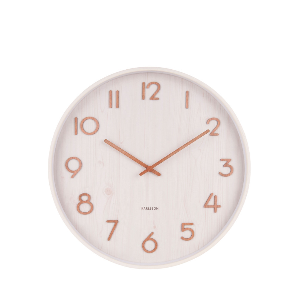 Pure - Horloge murale ronde en bois ø40cm - Couleur - Blanc