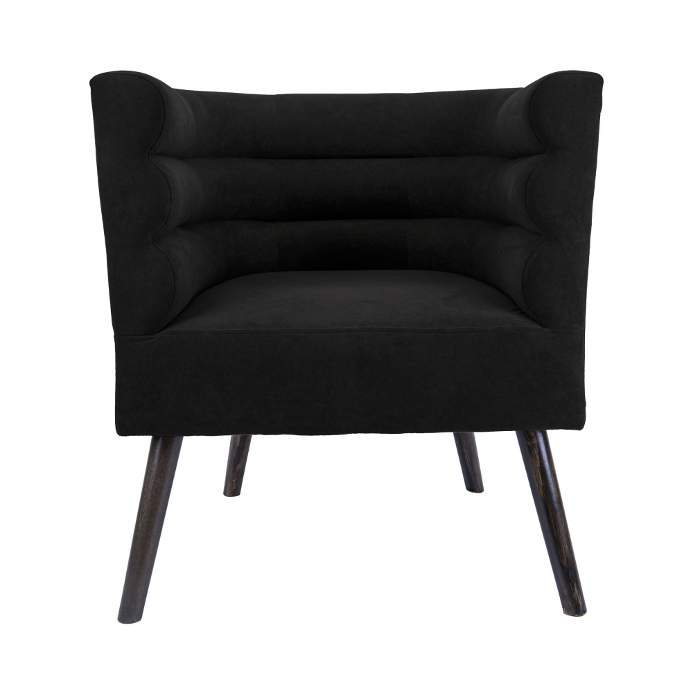 Explicit - Fauteuil design en tissu effet daim - Couleur - Noir