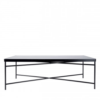 Smooth - Table basse rectangulaire en verre et métal