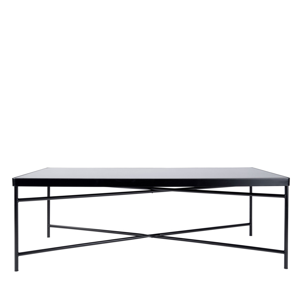 Smooth - Table basse rectangulaire en verre et métal - Couleur - Noir