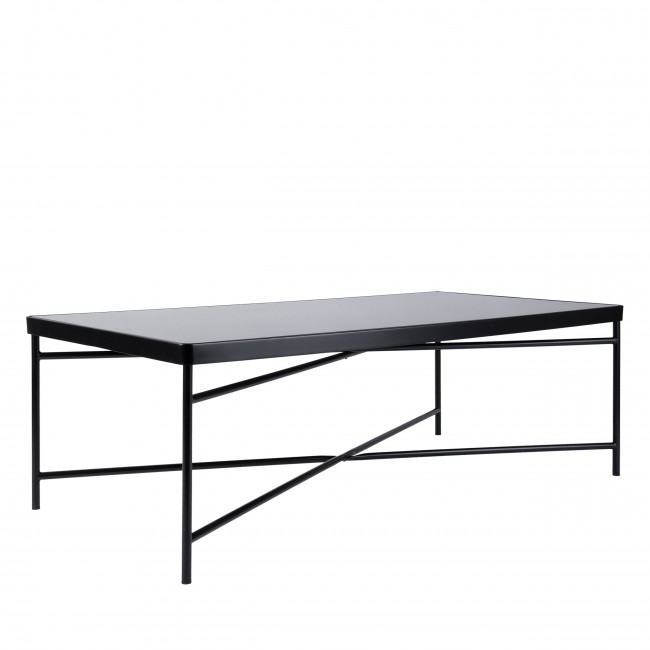 Smooth - Table basse rectangulaire en verre et métal