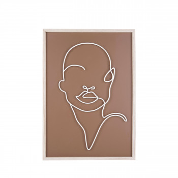 Line Drawing - Affiche encadrée en bois