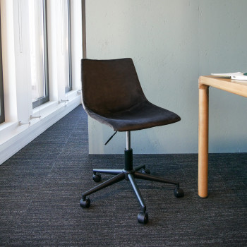 Kensham - Chaise de bureau à roulettes en velours