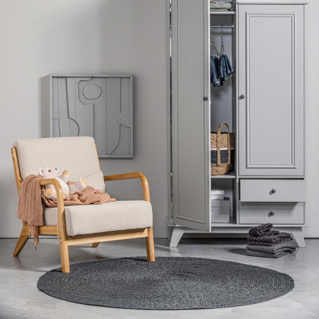 Mark - Fauteuil en bois et tissu