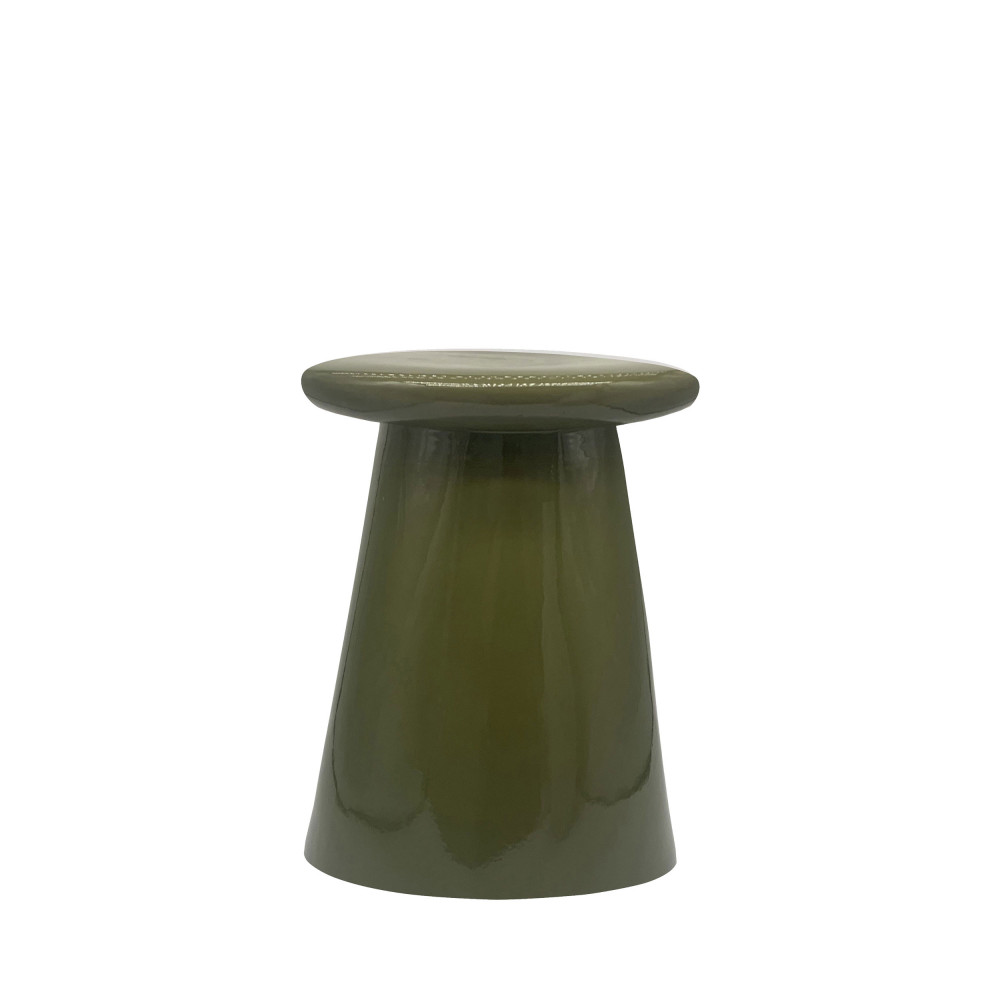 Button - Table d'appoint en céramique ø35cm - Couleur - Vert mousse