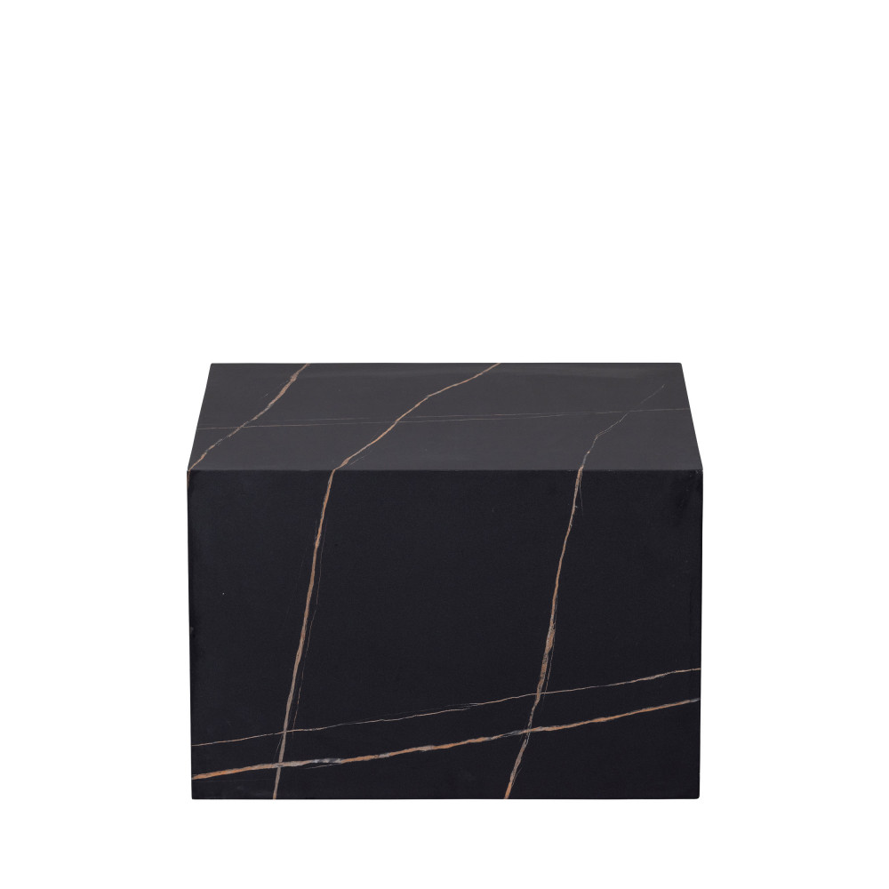 Benji - Table basse effet marbre H40xL60cm - Couleur - Noir