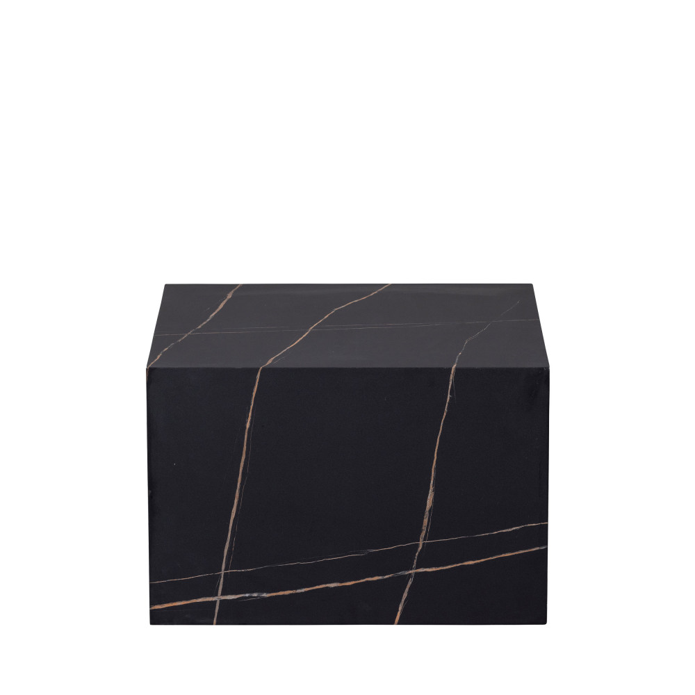 benji - table basse effet marbre h40xl60cm - couleur - noir